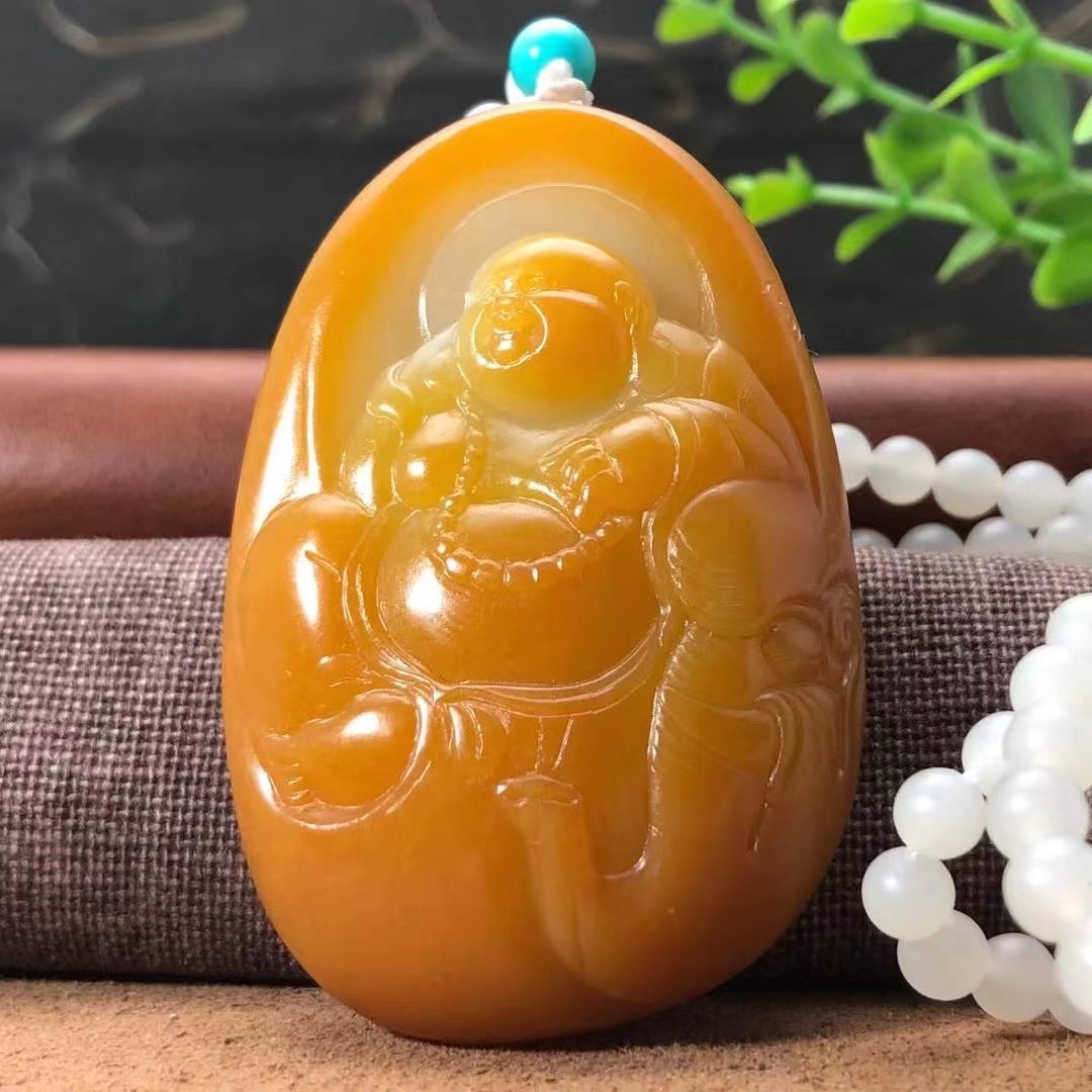 高端黄沁 弥勒佛 戴逸晨大师作品