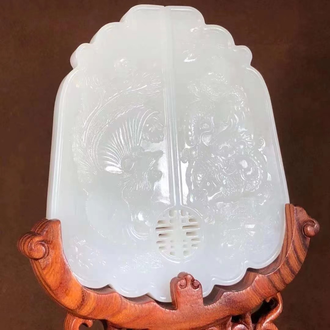 龙凤对牌 陈华玉雕